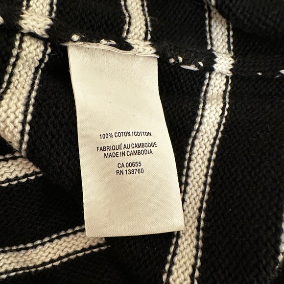 100% Cotton Reitmans Black and White Striped Sweater - Picture 5 of 7